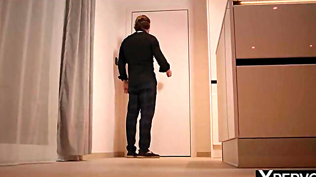 Lesbian Couple Caprice and Tiffany Seduce Male Landlord after Interrupting Bbq