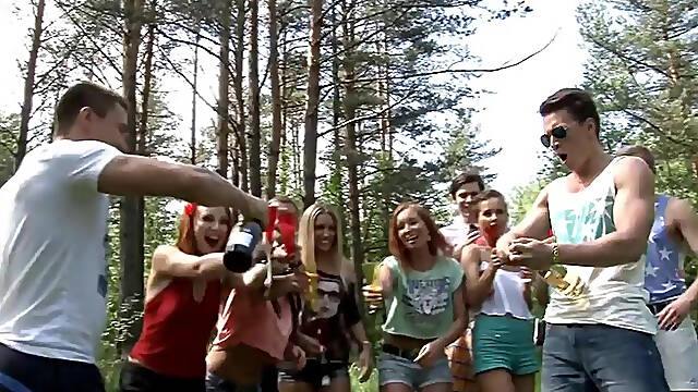Outdoor Party Into Wild Screw Fest Part 1