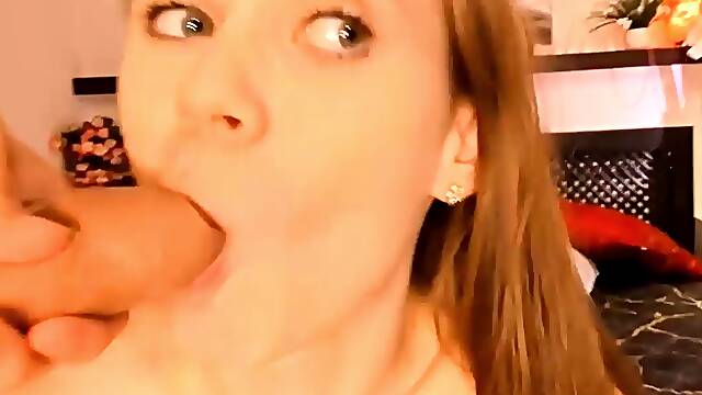 Hot teen blonde get load of cum in mouth after hard pounding