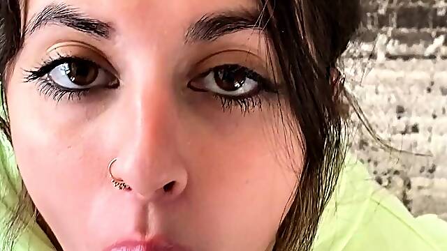 ShesNew Amateur brunette girlfriend POV blowjob handjob