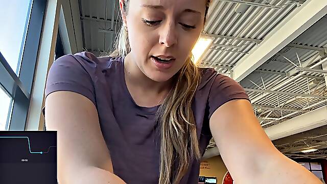 Nadia Foxx Orgasms Wildly on Gym Stairmaster After Drive-Thru