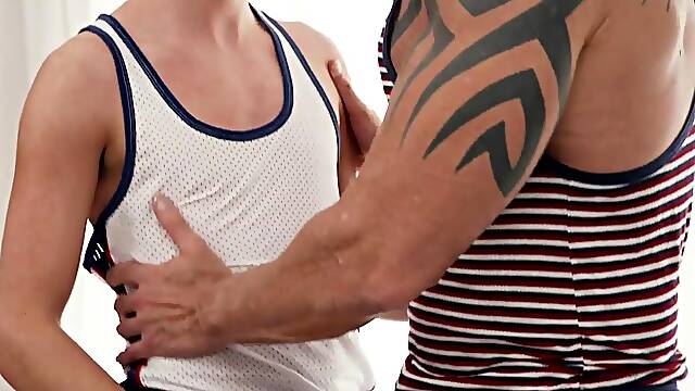 Muscle DILF Dallas Steele Wrecks Twink Lukas Stones Tight Hole