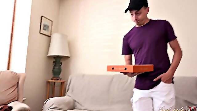 Pizza Boy Pounds Big-Butted Blonde Kitty Dickens