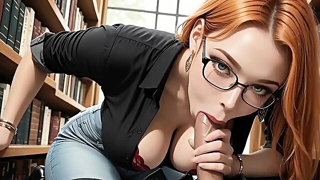 3D vixen sucks cock in preparation for wild fuck session
