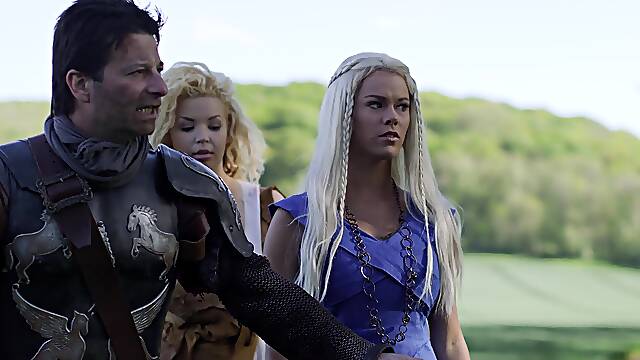 Outdoor Game of Thrones roleplay combines with brutal medieval sex