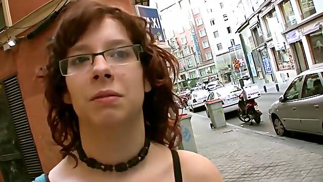 Busty Redhead Teen 18+ Nerd Picked Up And Fucked