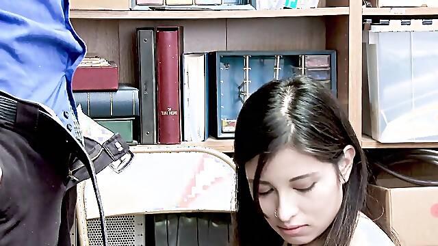 SHOPLYFTER Shy Latina teen tastes officers cum to avoid prison time