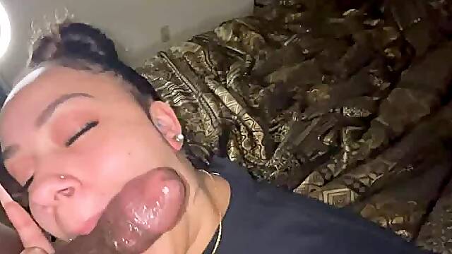 Sloppy deapthroat messy creamy sex