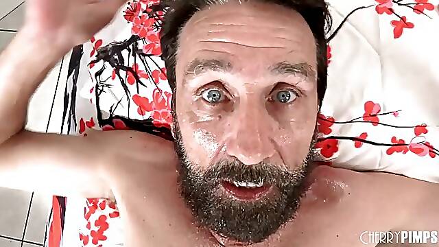 Oiled Big Tit MILF McKenzie Lee rims her client and give a happy ending massage