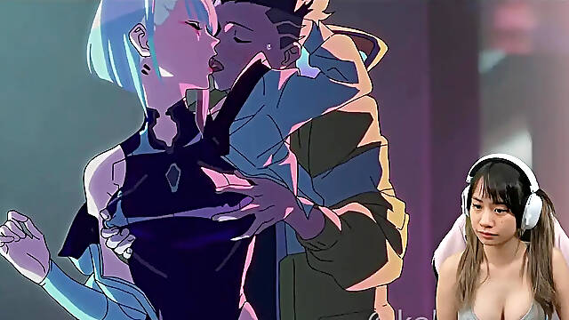 Cyberpunk Lucy gets edged by her fellow edgerunner