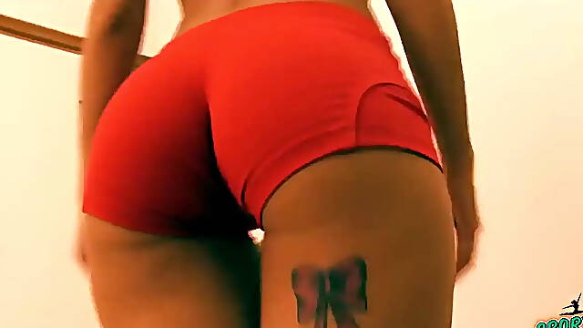 Round Ass Teen Working Out In Tight Mini Shorts! Big Cameltoe!