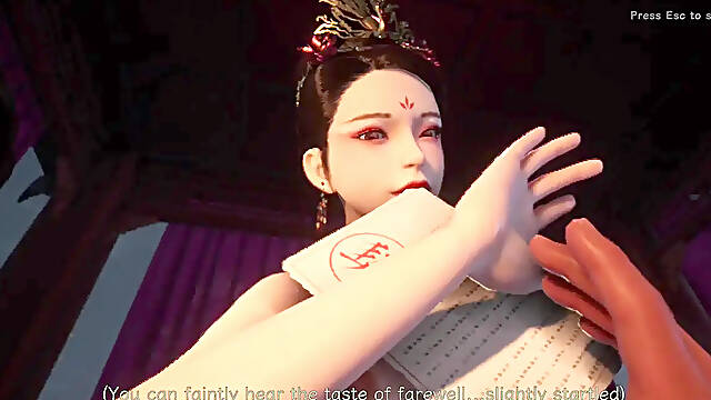 Chinese beauty gets 3D massage then rides cock in cartoon hentai game