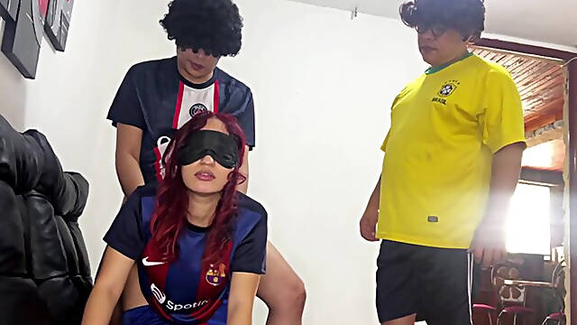 Latina GF cheated on while blindfolded and ridden