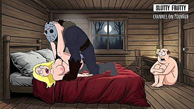 Halloween Special: Jason Fucks Students At Camp Crystal Lake. Friday The 13th Parody. Cartoon