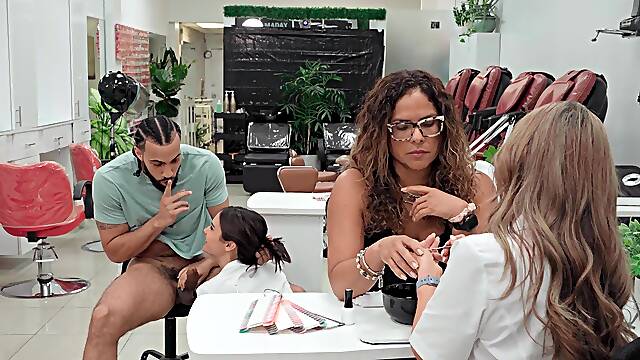 Work Me Harder - Sneaky Salon Dickdown 1 - Violet Starr