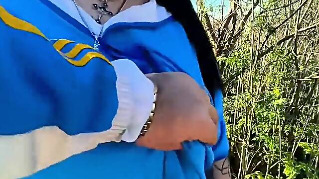 Emo Doll in the Midst of Nature Sucking Ramrod BJ Outdoors