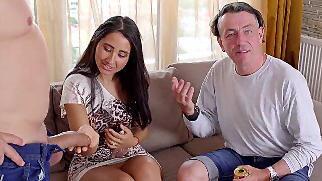 Spouse Grabs a Swallow and Watches His Wife Andra Brasil Screw DTW7303