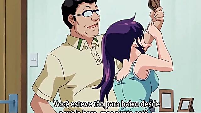 Vicious grandad banging a hawt youthful gal (Purple hair cutie comics)