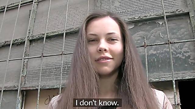 PublicAgent Brunette hair honey with breathtaking figure screws for money