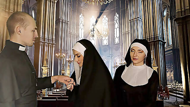 Evil Church Lustful Nuns Tempt and Corrupt a Priest