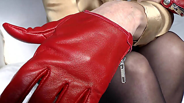 Intense Sniffing of My Red Leather Gloves, Lady Victoria Valente