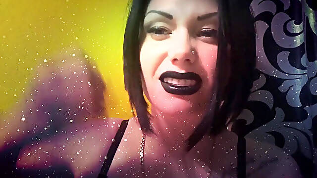 Witch with black lips french kissing with you &amp; riding you