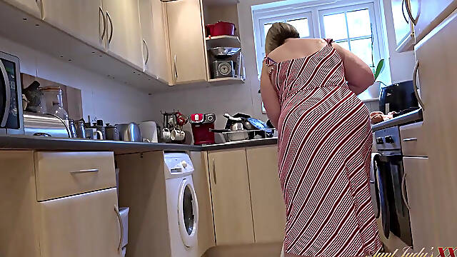 Your BBW Stepmom Star Sucks Your Cock in the Kitchen (POV)