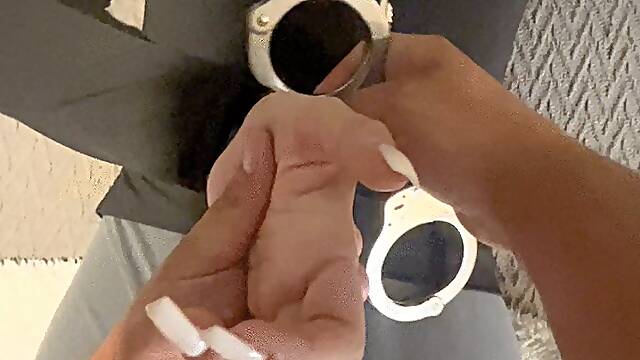 Latex girl gets handcuffed and fucked by roger