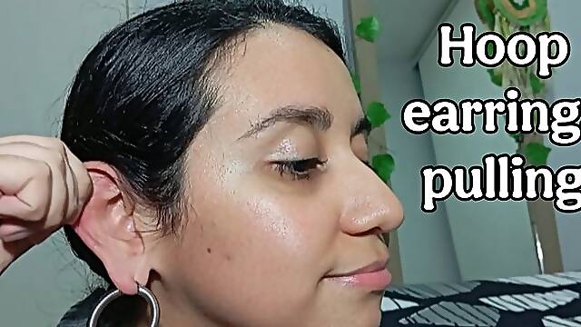 Hoop earrings pulling