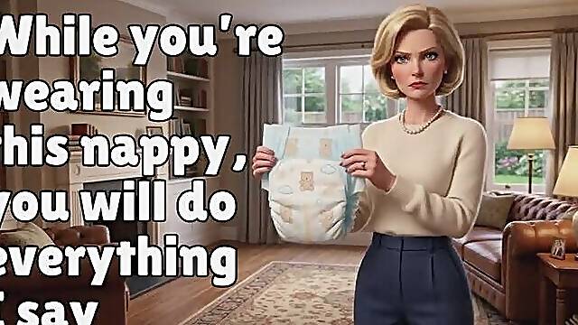 Strict wife diaper disciplines you | ABDL roleplay