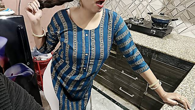 Stepmom Seduces Her Stepson for the Hardcore Fucking in the Hot Kitchen in Hindi