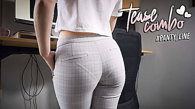 Watching MILF Secretary in with Visible Panty Line