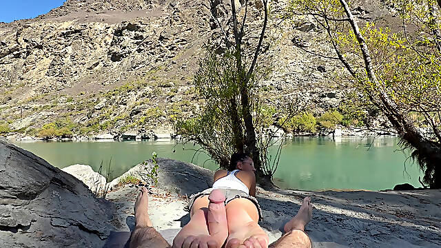 I Took Whoopsy for a Walk Along the River and Decided to Stop so I Could Play with His Cock While Laying in the Sun!