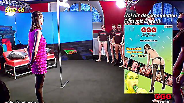 Horny Sluts Gangbanged by 10 Guys Getting Their Faces Covered in Cum