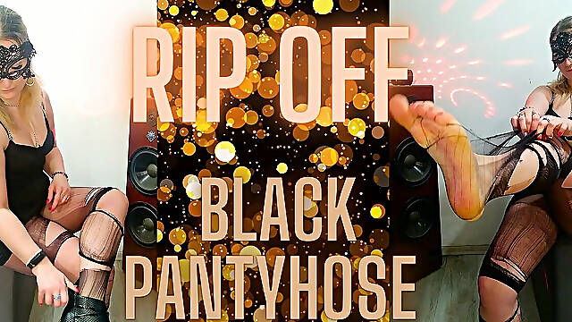 (117) Rip Black Pantyhose