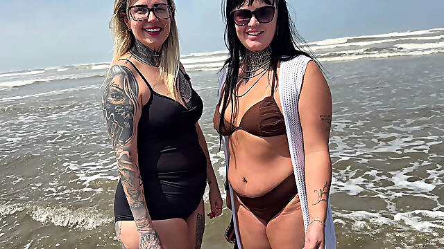 On the Beach My Wife and I Invited a Beachgirl to Fuck She Accepted Because She Was Very Horny! She Has a Pink Pussy